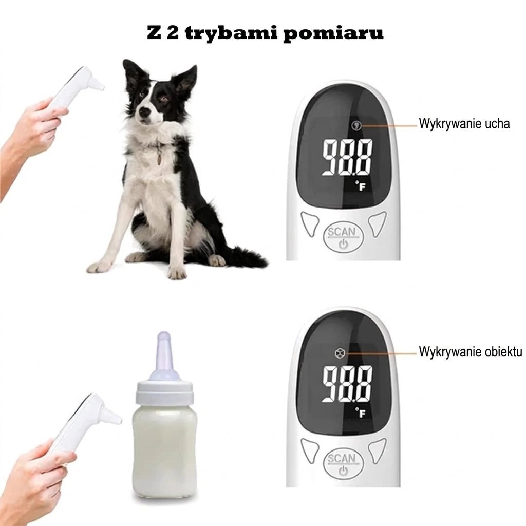 Termometr Na Podczerwień Dla Zwierząt – Bezkontaktowy Pomiar Temperatury z Pamięcią 32 Odczyty 4