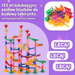 Tor Kulowy Zestaw Konstrukcyjny 133 Elementy – Ruchome Elementy i Przezroczyste Tory do Zabawy 9
