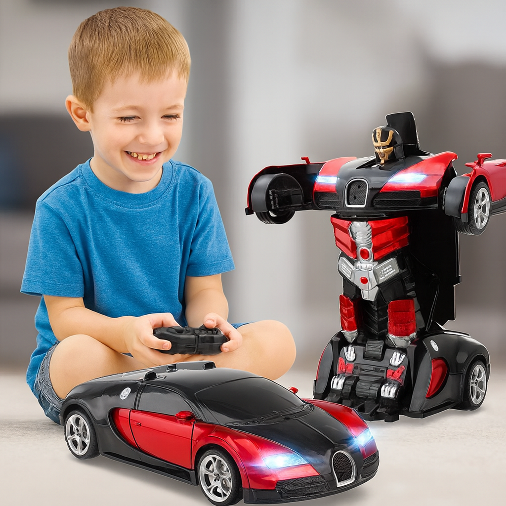 Transformujący Zdalnie Sterowany Samochód-Robot z LED i Dźwiękiem dla Dzieci 0