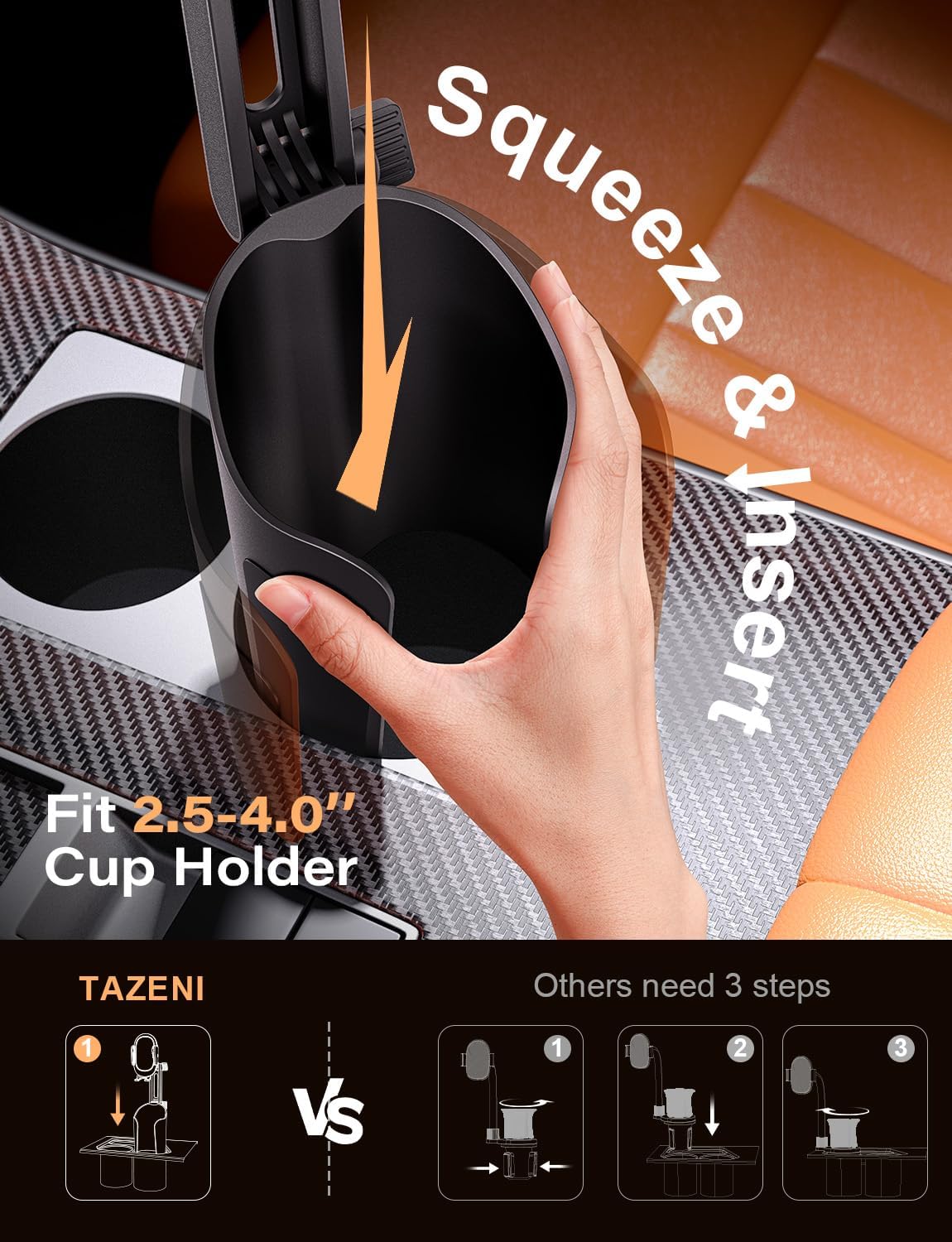 Uchwyt Samochodowy do Telefonu i Kubka – Regulowany na Telefony 4-7 cali, Stabilny i Wygodny 1