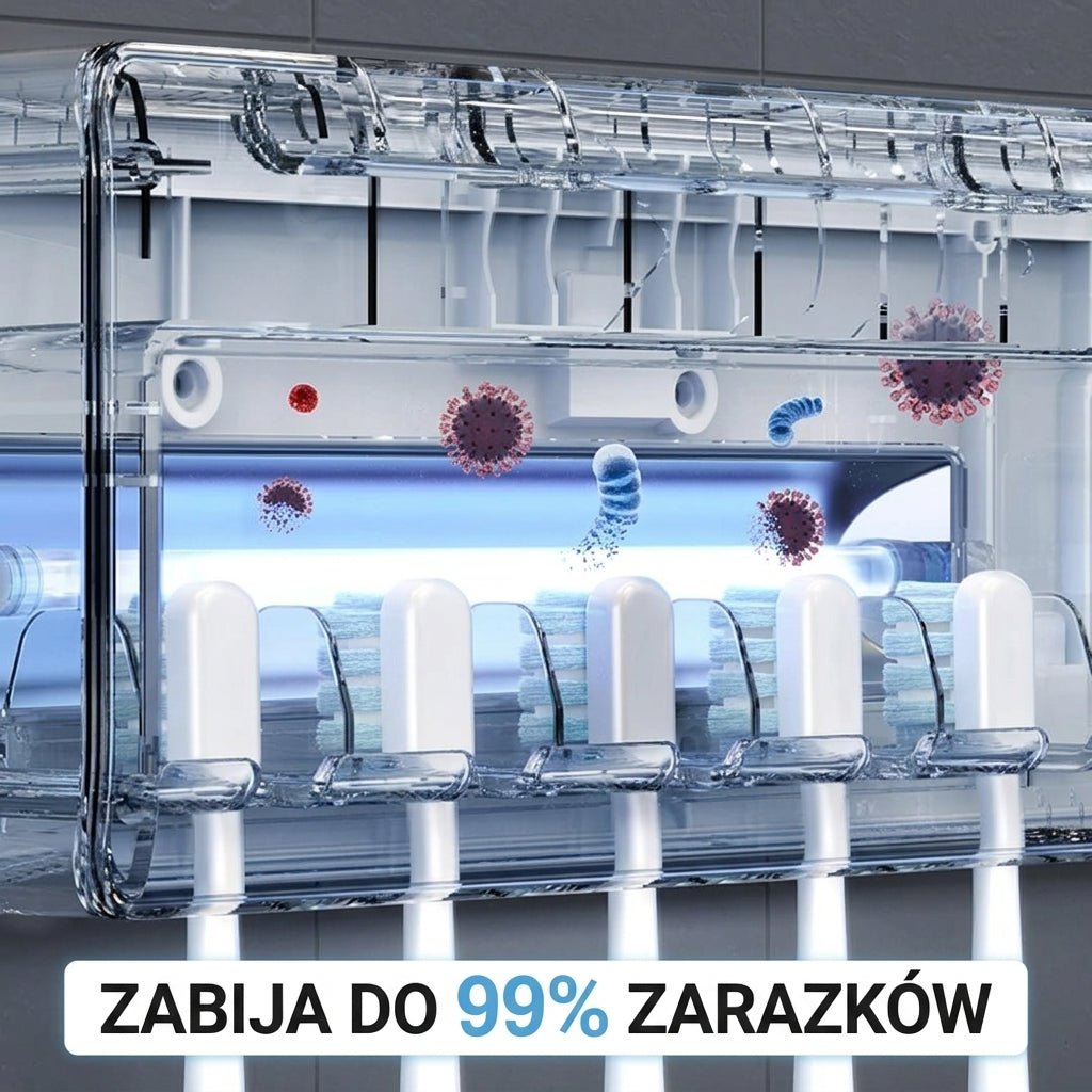 Uchwyt na Szczoteczki do Zębów z Dezynfekcją UV-C – Mieści do 5 Szczoteczek, Bezprzewodowy 12