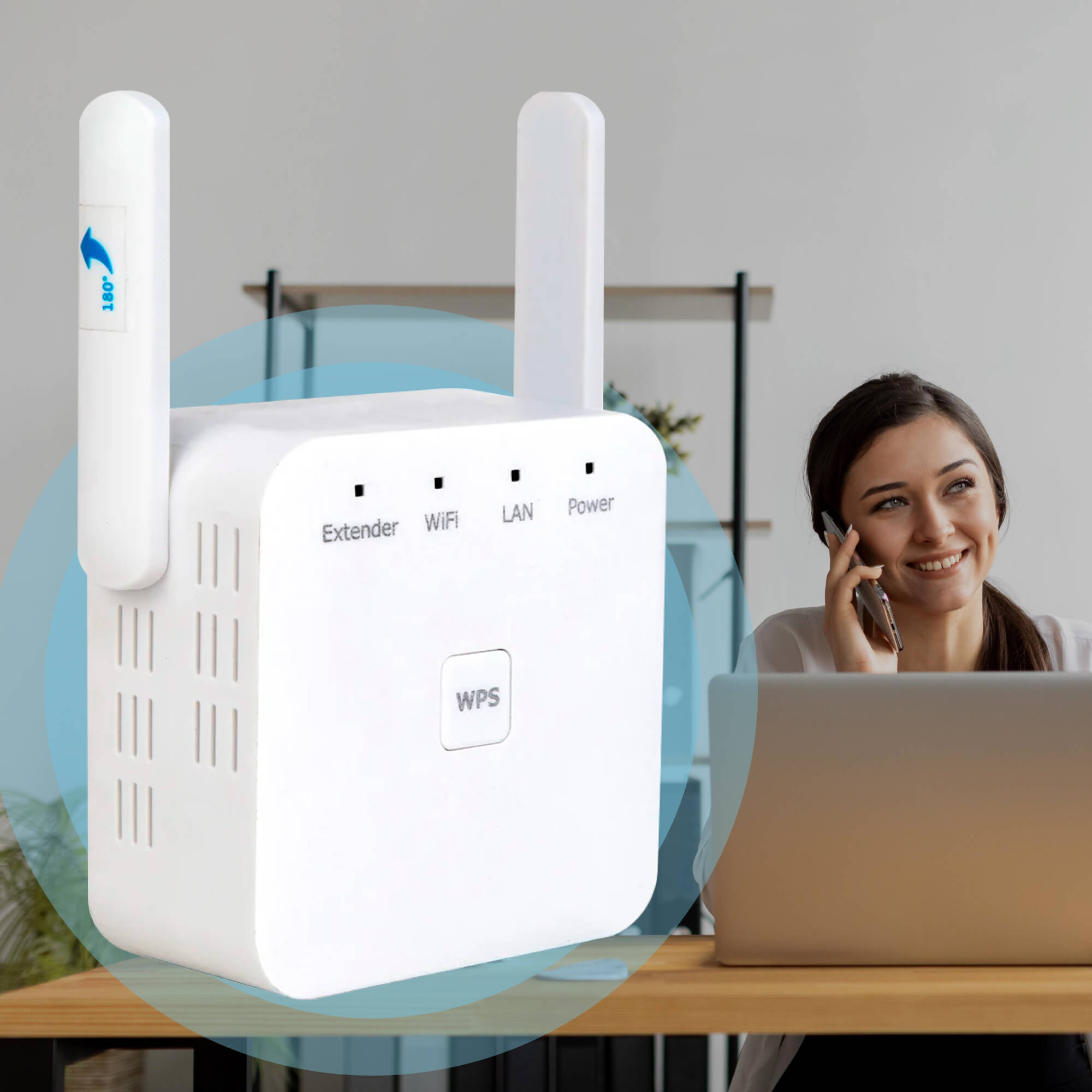 UltraXtend - Dwuzakresowy Wzmacniacz Wi-Fi 5G, Sygnał do 300 Mb/s, Plug & Play 0