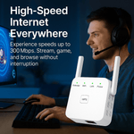 UltraXtend - Dwuzakresowy Wzmacniacz Wi-Fi 5G, Sygnał do 300 Mb/s, Plug & Play 4