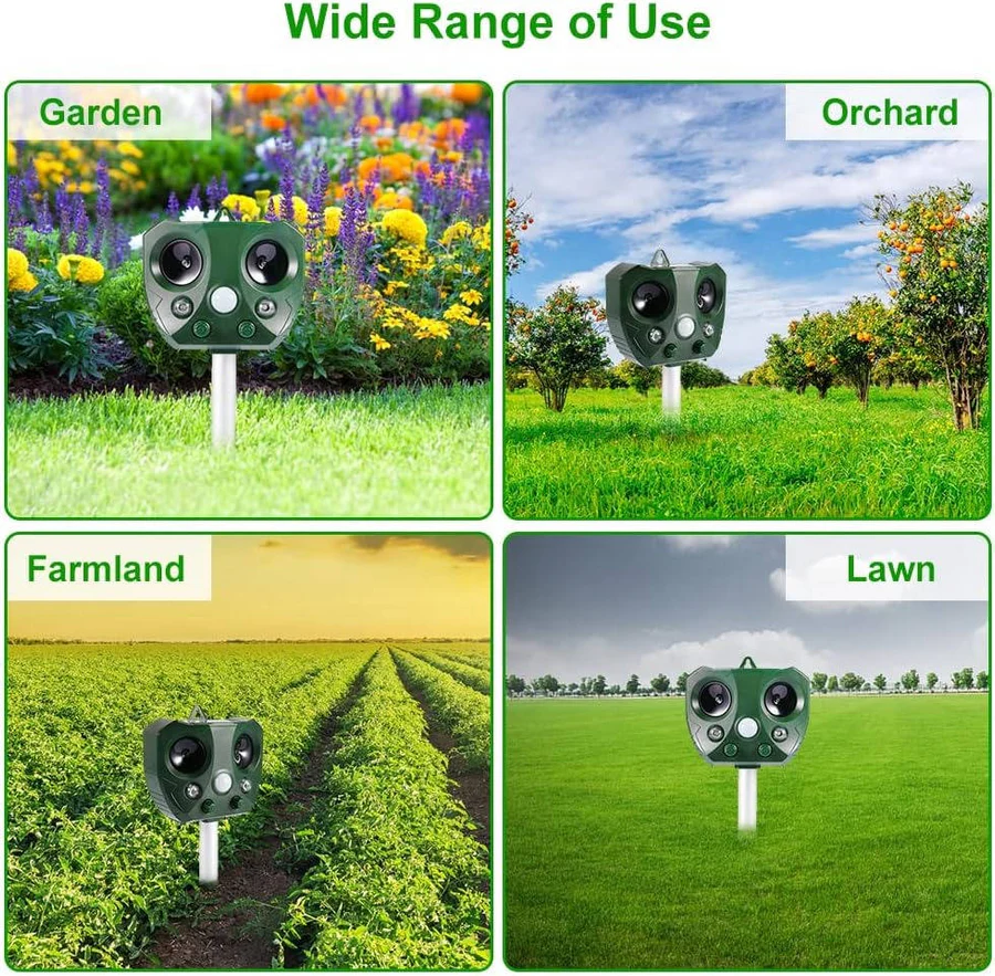 Ultradźwiękowy Odstraszacz Gołębi - Skuteczna Ochrona Ogrodu Na Ptaki IPX4 4