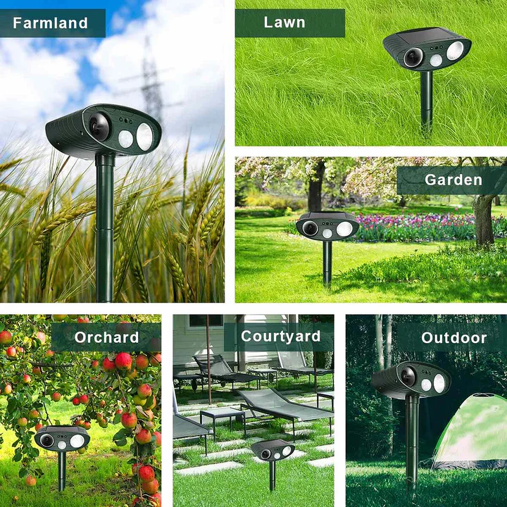 Ultradźwiękowy Odstraszacz Zwierząt Zasilany Energiją Słoneczną - 4 Sztuki 7