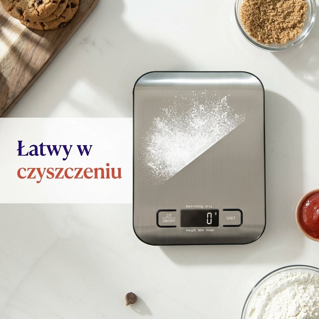 Waga Kuchenna Elektroniczna do 5 kg z Wyświetlaczem LCD – Dokładność 1 g, Funkcja Tarowania 2
