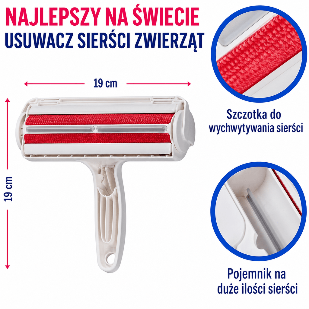 Wałek Do Usuwania Sierści Zwierząt – Elektrostatyczny, Wielokrotnego Użytku, Przenośny