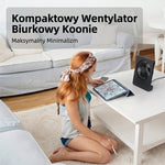 Wentylator Biurkowy Cichy z Obrotową Głowicą – Kompaktowy, 3 Poziomy Prędkości 9