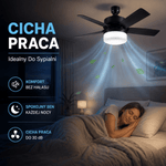 Wentylator Sufitowy z Lampą LED i Pilotem – Cicha Praca, Regulacja Jasności