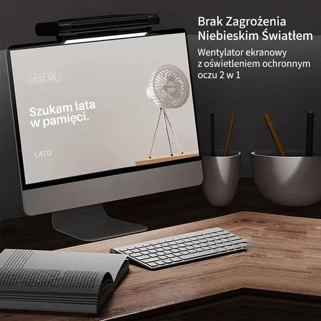 Wentylator USB Bezłopatkowy z Regulacją – Stojący lub Montowany na Monitorze 4