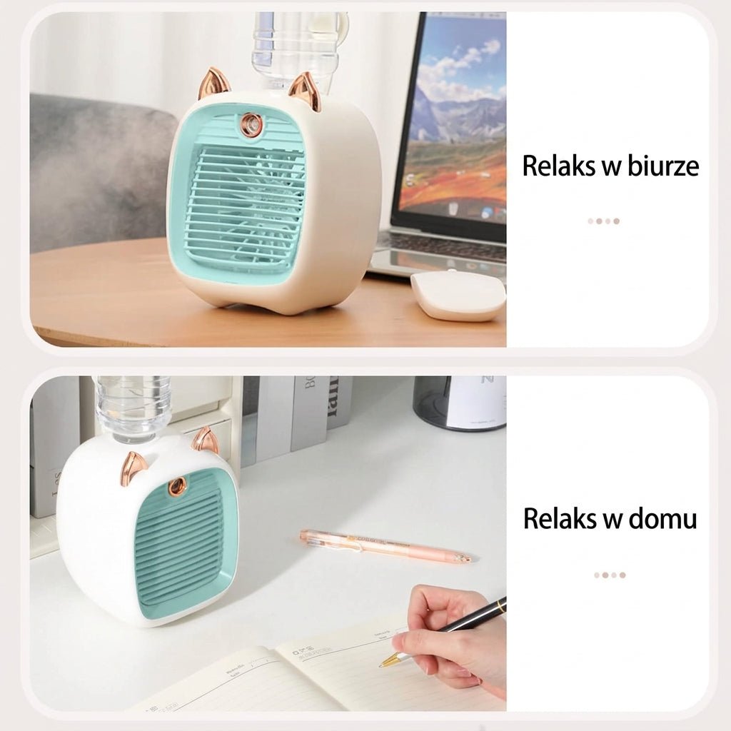 Wentylator USB z Funkcją Chłodzenia – Przenośny Klimatyzator do Biura i Podróży 2