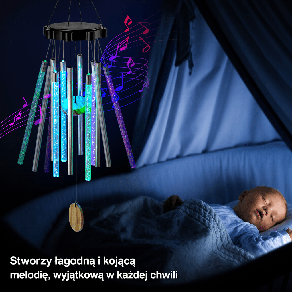 Wiatraki LED Zasilane Energią Słoneczną – Wodoodporne Dzwonki do Ogrodu i Patio