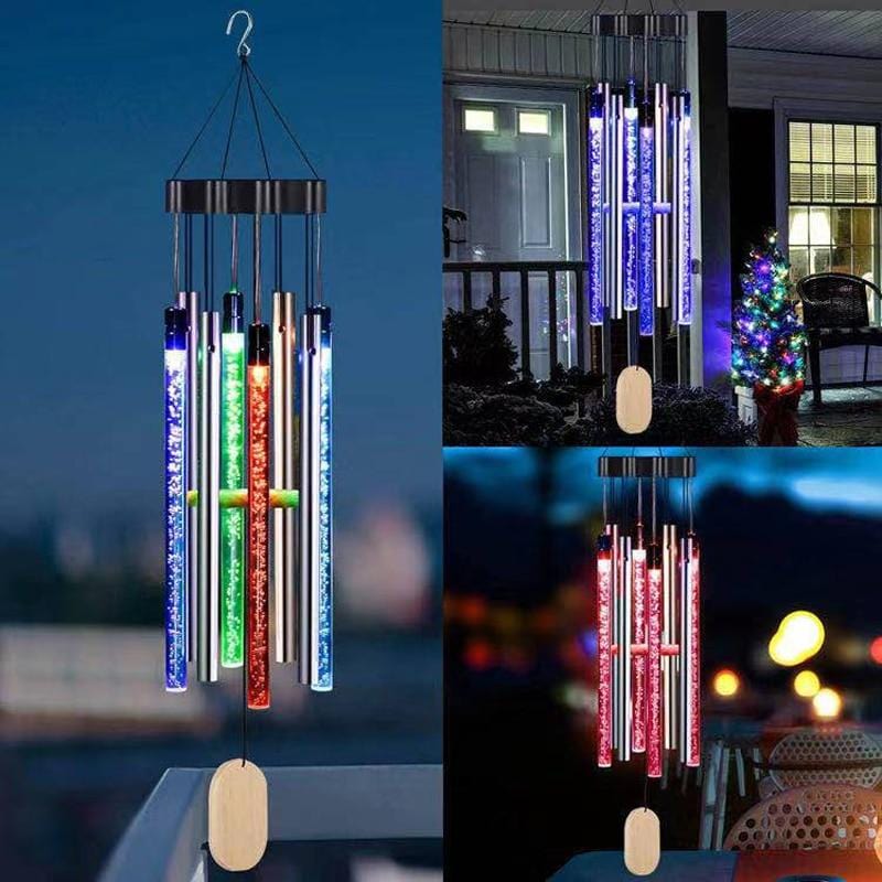 Wiatraki LED Zasilane Energiją Słoneczną – Wodoodporne Dzwonki do Ogrodu i Patio 2