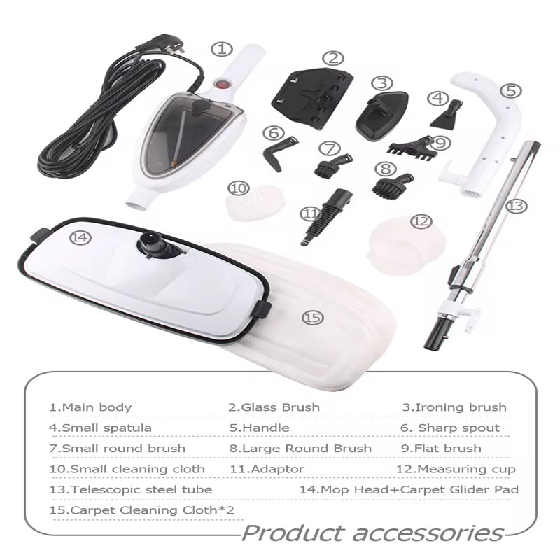 Wielofunkcyjny Mop Parowy z Szybkim Nagrzewaniem - Skuteczne Czyszczenie w 15 Sekund 6