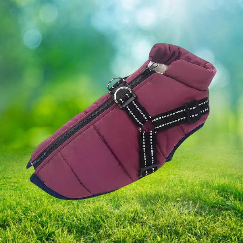 Wodoodporna Kurtka Zimowa Dla Psa Z Odblaskowymi Szelkami, Polarowa Izolacja, Regulowany Krój 3