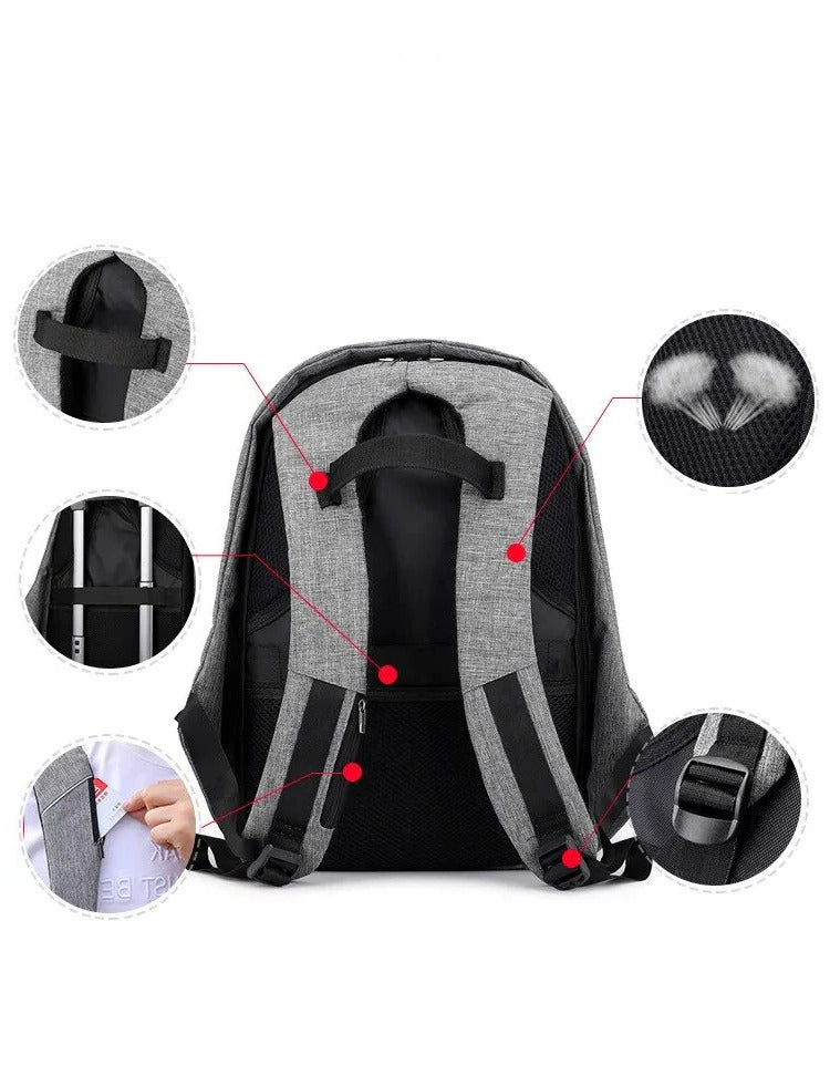 Wodoodporny Plecak Na Laptopa Z Portem USB I Zabezpieczeniem Przed Kradzieżą 3