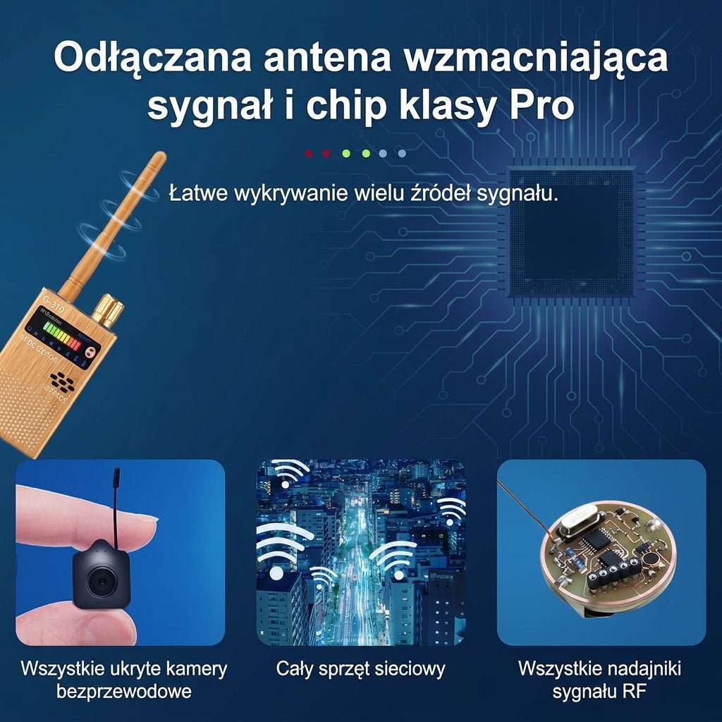 Wykrywacz Sygnałów RF i GPS – Detekcja Ukrytych Kamer i Lokalizatorów do Domu i Biura 1