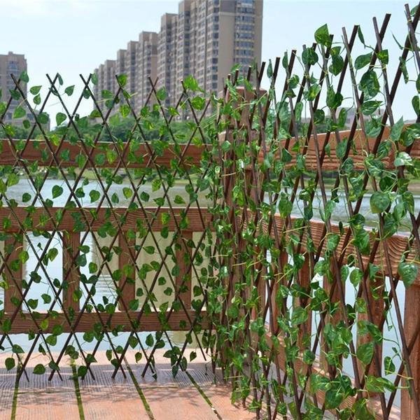 Wysuwane Ogrodzenie Sztuczne z Roślinami – Prywatność na Balkon i Taras, Ochrona UV, 2m 2
