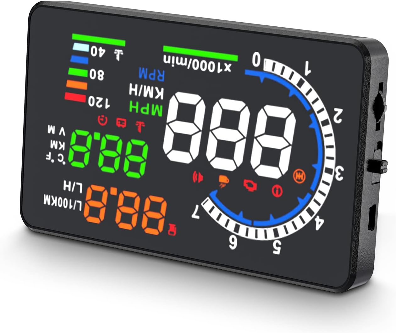 Wyświetlacz Head Up HUD P8 do Samochodu – 5,5'' Ekran, OBD2 i GPS, Montaż na Słupku A lub Desce 0