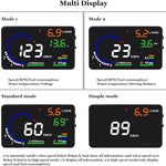 Wyświetlacz Head Up HUD P8 do Samochodu – 5,5'' Ekran, OBD2 i GPS, Montaż na Słupku A lub Desce 4