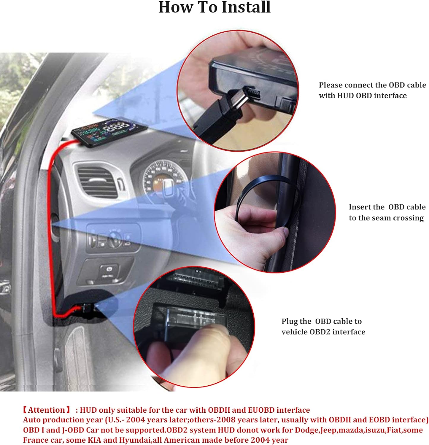 Wyświetlacz Head Up HUD P8 do Samochodu – 5,5'' Ekran, OBD2 i GPS, Montaż na Słupku A lub Desce 5
