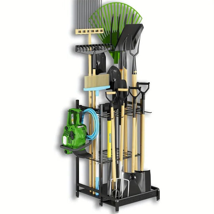 Wytrzymały Stojak Ogrodowy Trójpoziomowy z Opcjonalnymi Kółkami i Haczykami 0