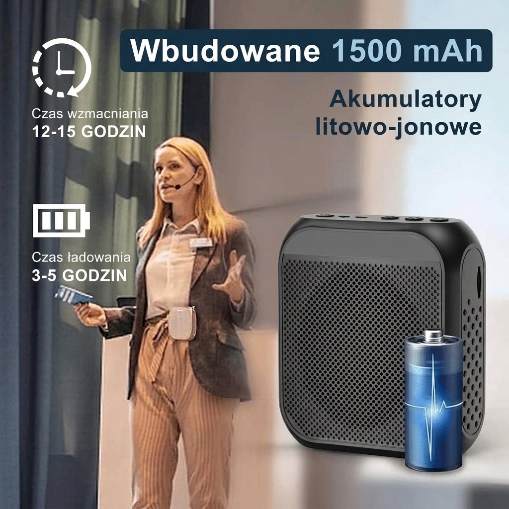 Wzmacniacz Głosu Przenośny 10W z Regulowanym Mikrofonem – Idealny do Szkół i dla Seniorów 5