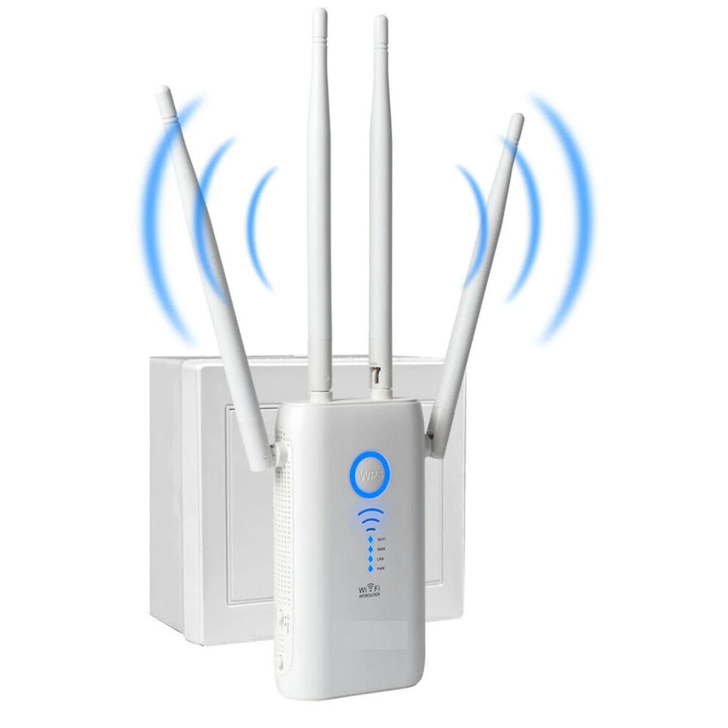 Wzmacniacz WiFi do Gniazdka z Czterema Antenami – Długi Zasięg do 760m, Prędkość 1200 Mb/s 1