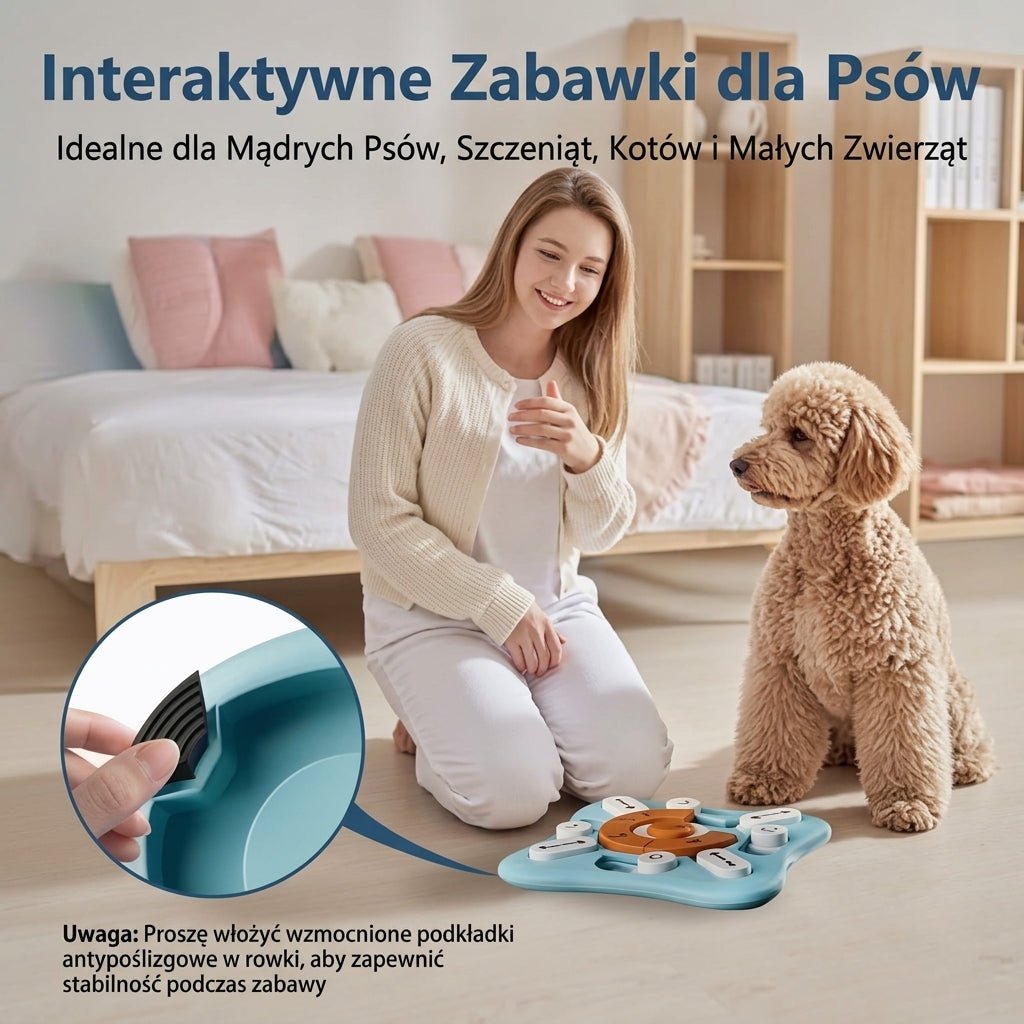 Zabawka Interaktywna dla Psów z Układanką i Smakołykami – Antypoślizgowa 21,5 cm 3
