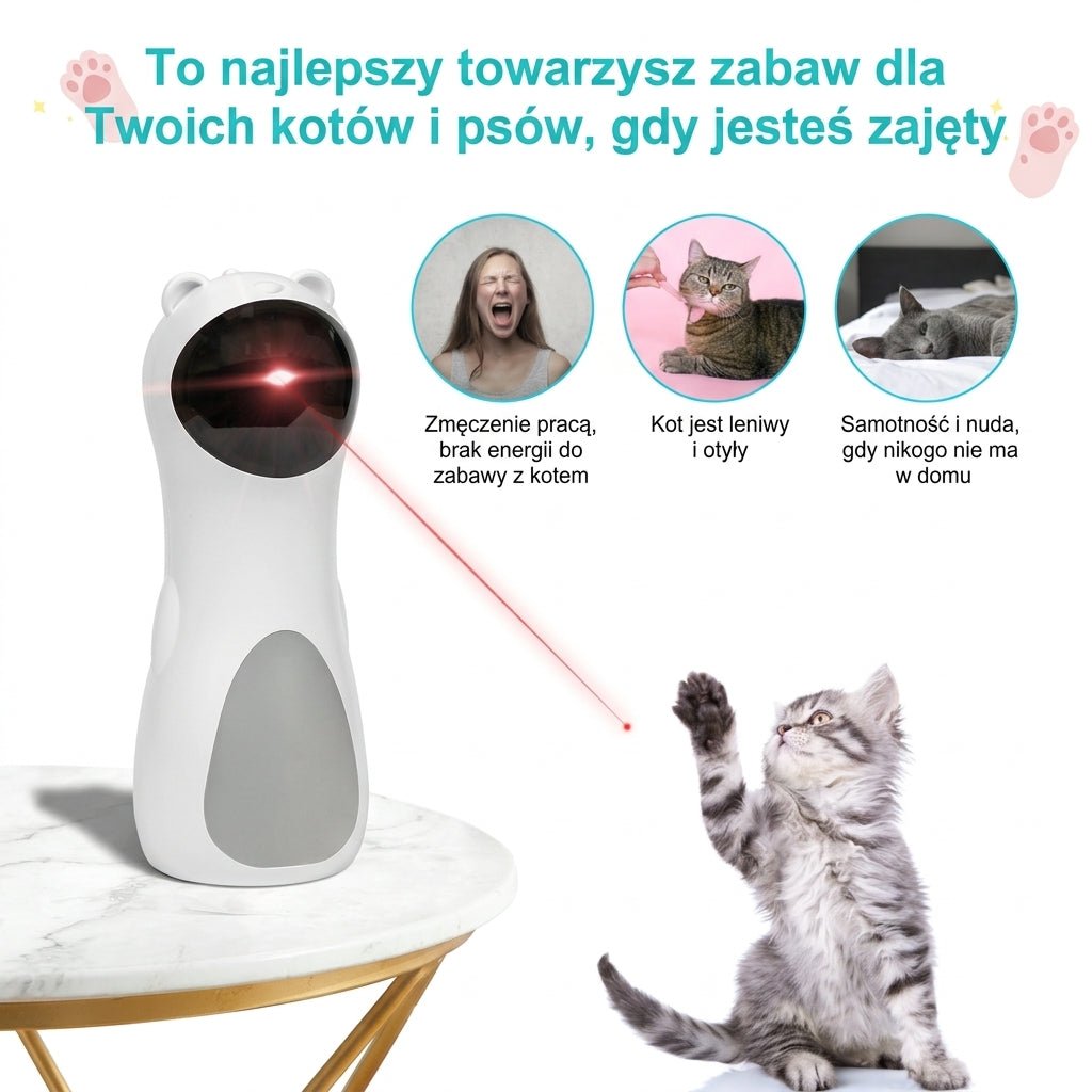 Zabawka dla kota interaktywna z automatycznym laserem – Stymulująca zabawa w domu 4