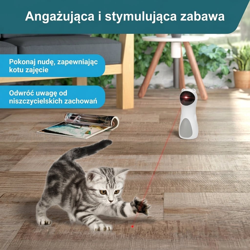 Zabawka dla kota interaktywna z automatycznym laserem – Stymulująca zabawa w domu 3