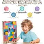 Zabawki Montessori Klocki Drewniane Edukacyjne z Kartami – 42 Elementy do Nauki i Zabawy 8