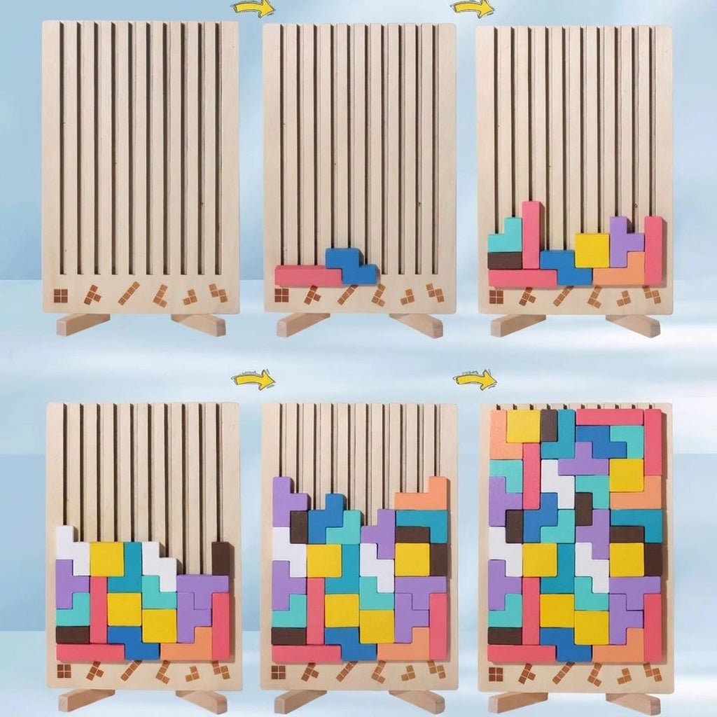 Zabawki Montessori Klocki Drewniane Edukacyjne z Kartami – 42 Elementy do Nauki i Zabawy 12