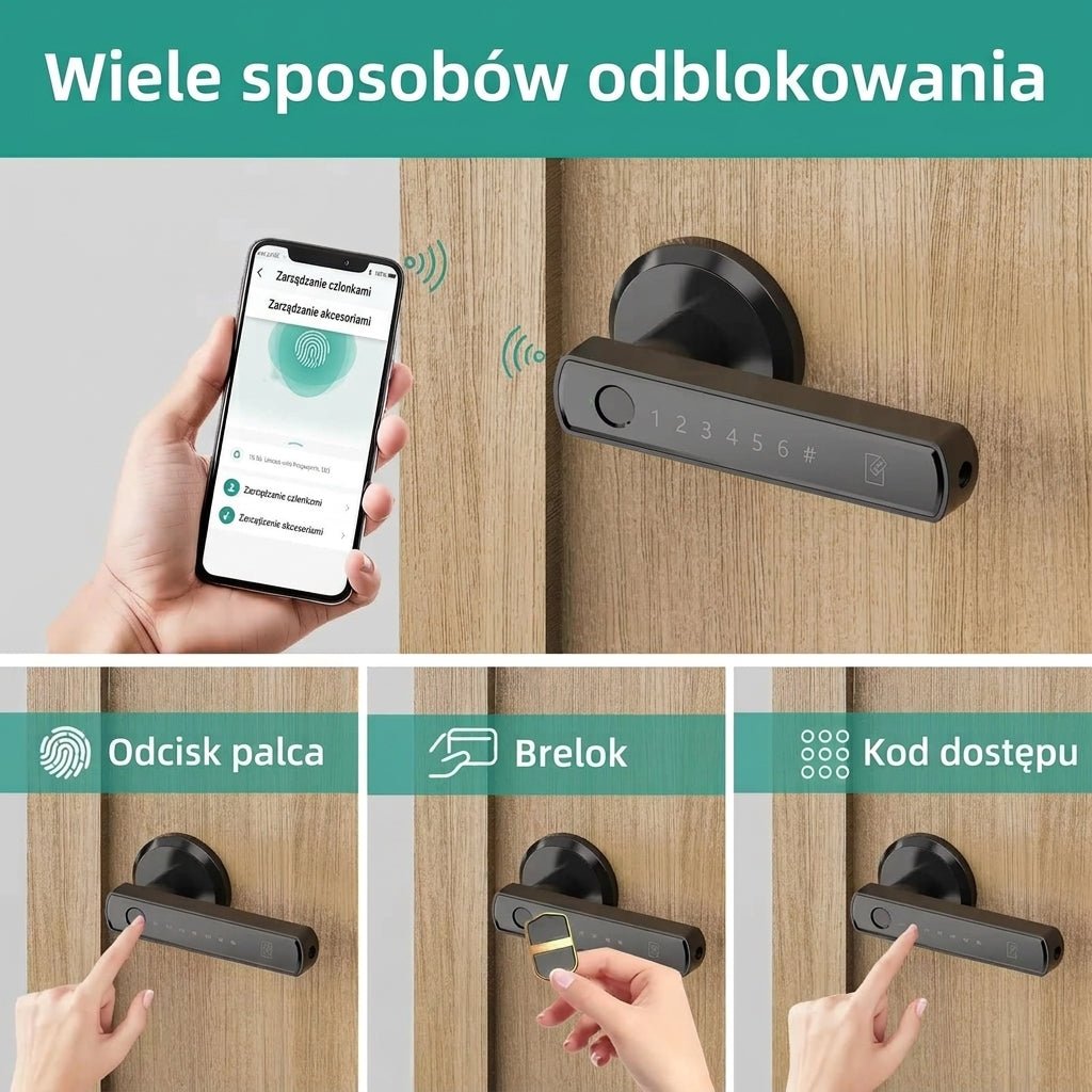 Zamek do drzwi wejściowych bezkluczykowy – Biometryczny z Ekranem Dotykowym i Aplikacją Mobilną 5