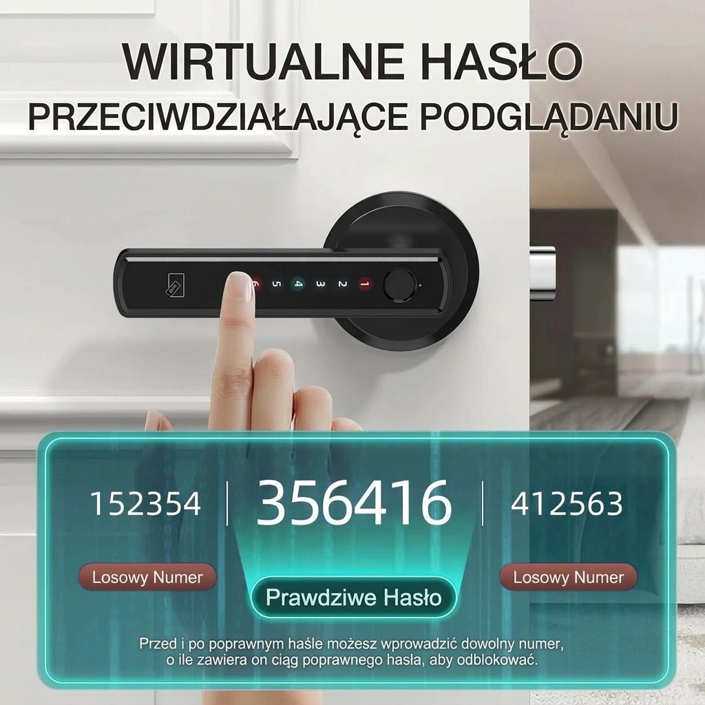 Zamek do drzwi wejściowych bezkluczykowy – Biometryczny z Ekranem Dotykowym i Aplikacją Mobilną 6