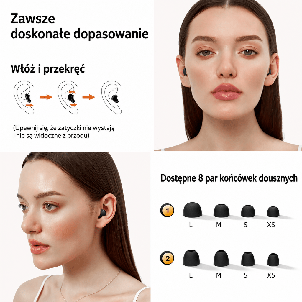 Zatyczki do Uszu do Spania i Podróży – Redukcja Hałasu 45 dB, Wielokrotnego Użytku z Silikonu