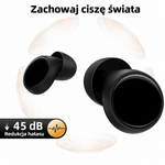 Zatyczki do Uszu do Spania i Podróży – Redukcja Hałasu 45 dB, Wielokrotnego Użytku z Silikonu