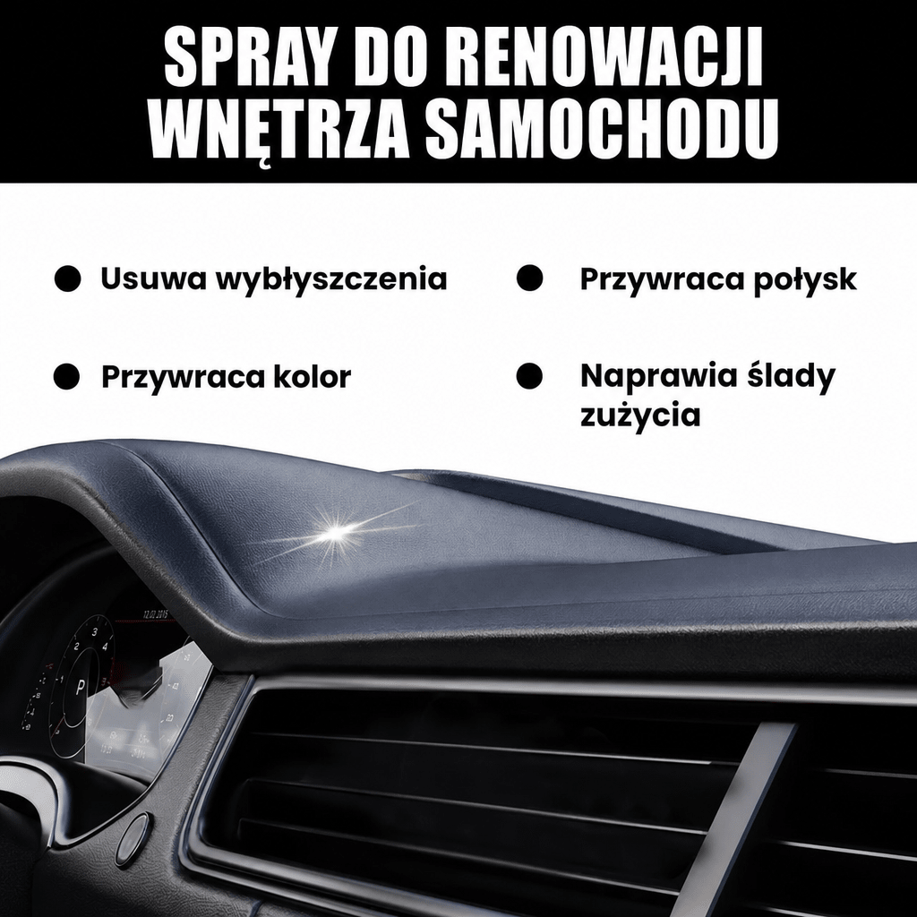 Zestaw Do Czyszczenia Wnętrza Samochodu – 3 Sztuki, Szybkoschnący Spray do Skóry i Plastiku