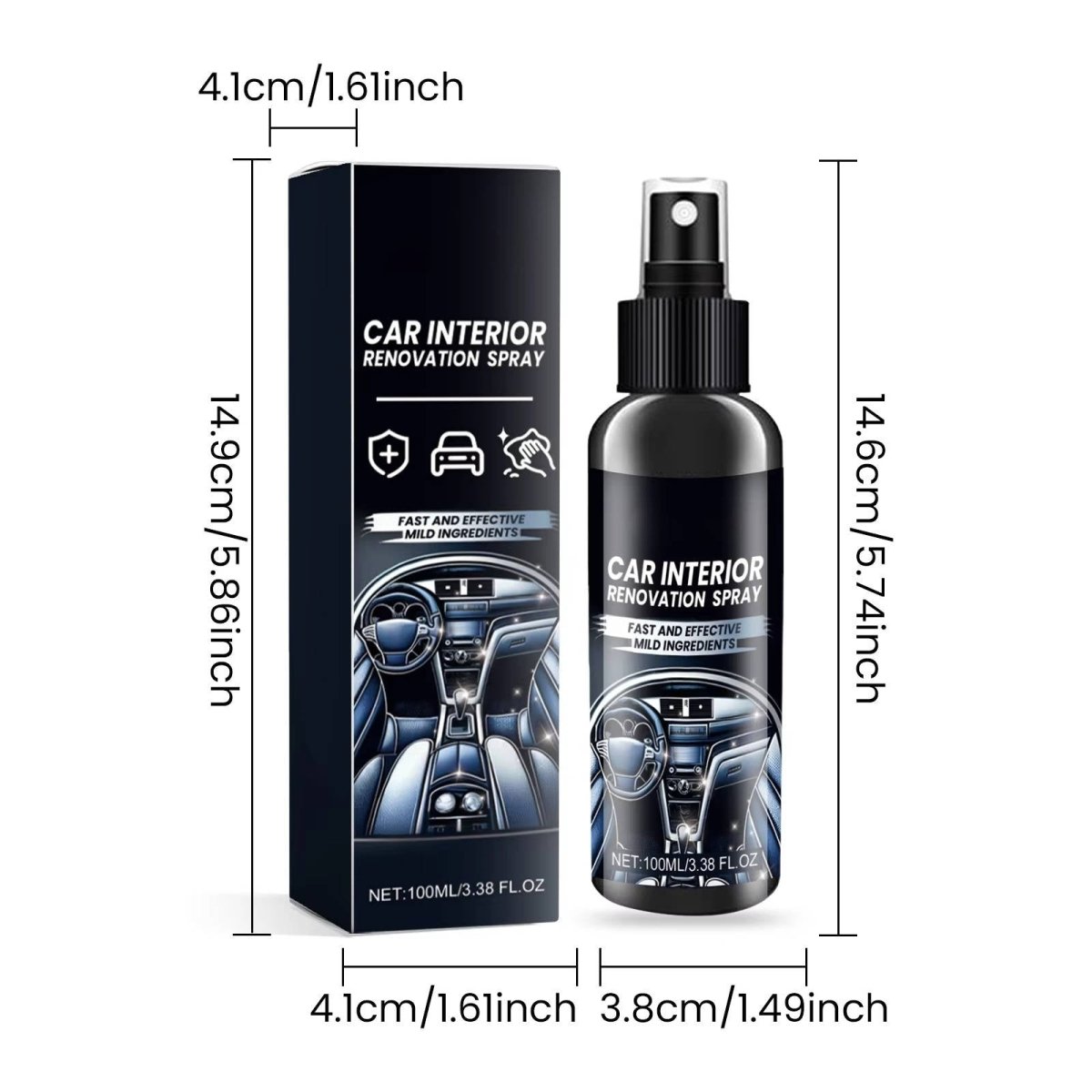 Zestaw Do Czyszczenia Wnętrza Samochodu – 3 Sztuki, Szybkoschnący Spray do Skóry i Plastiku 6