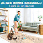 Zestaw Narzędzi Do Usuwania Sierści Zwierząt – 3 Elementy z Regulowanym Uchwytem 71-142 cm