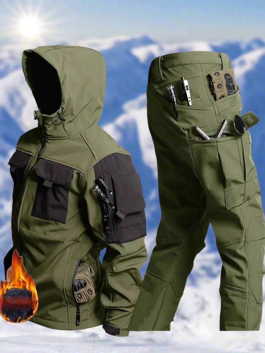 Zestaw Outdoorowy Męski z Wodoodporną Kurtką i Spodniami – Polarowa Podszewka, Wiatroszczelny 7