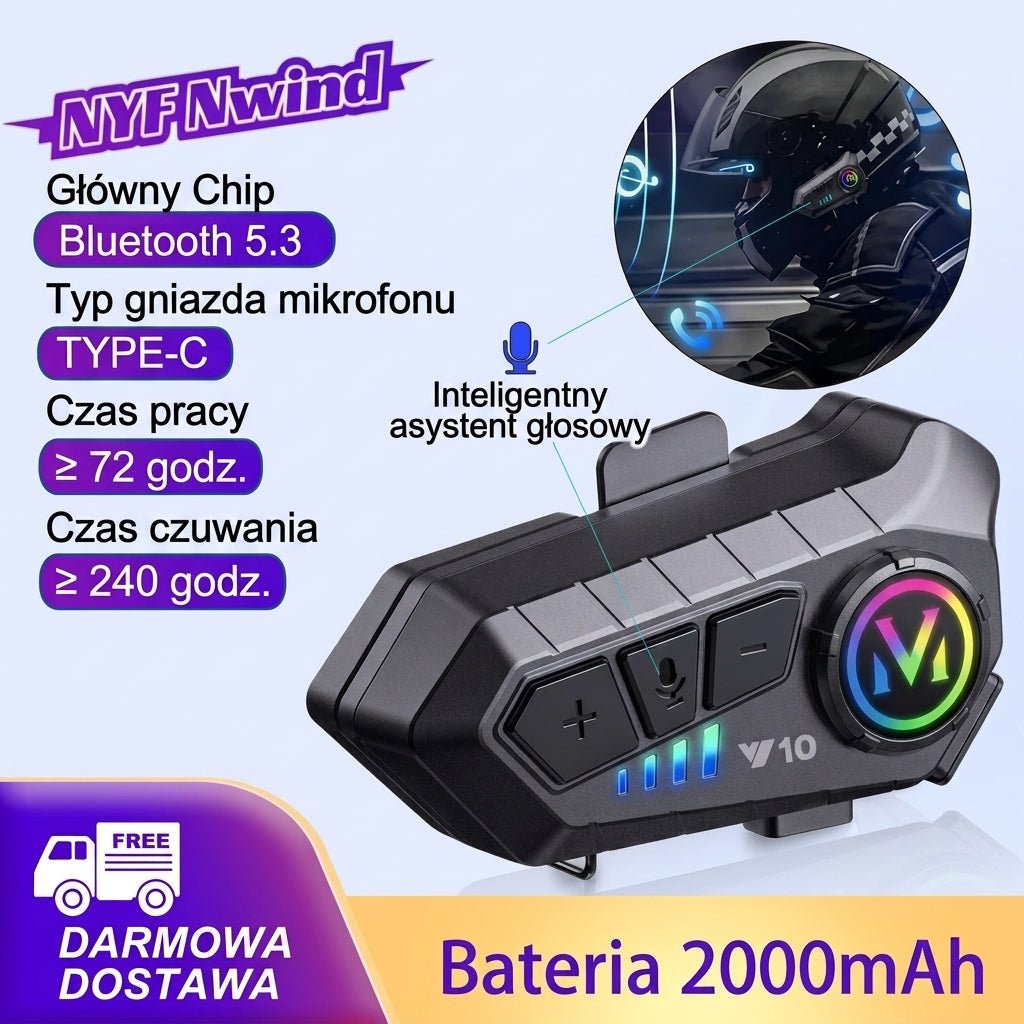 Zestaw Słuchawkowy Bluetooth do Kasku Motocyklowego – Wodoodporny IPX6 z 30 Godzinami Rozmów 7