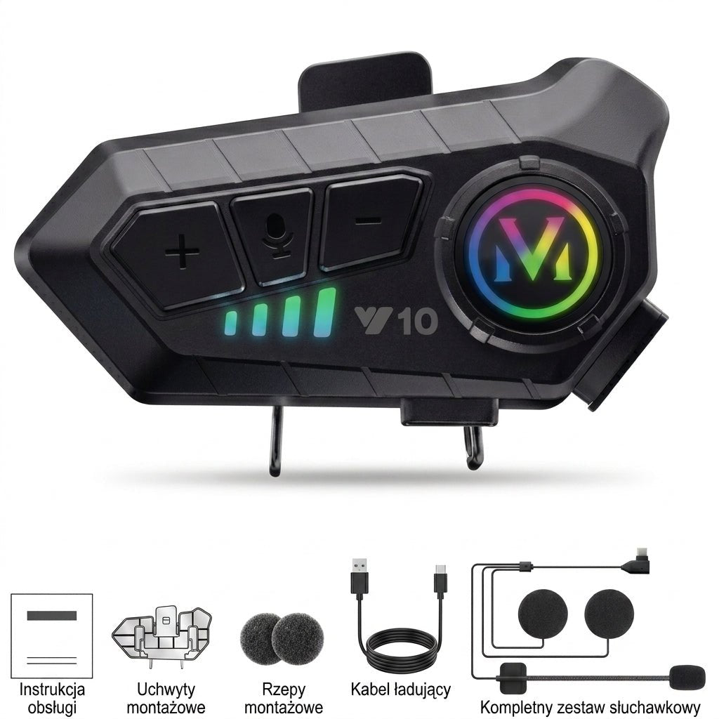 Zestaw Słuchawkowy Bluetooth do Kasku Motocyklowego – Wodoodporny IPX6 z 30 Godzinami Rozmów 1