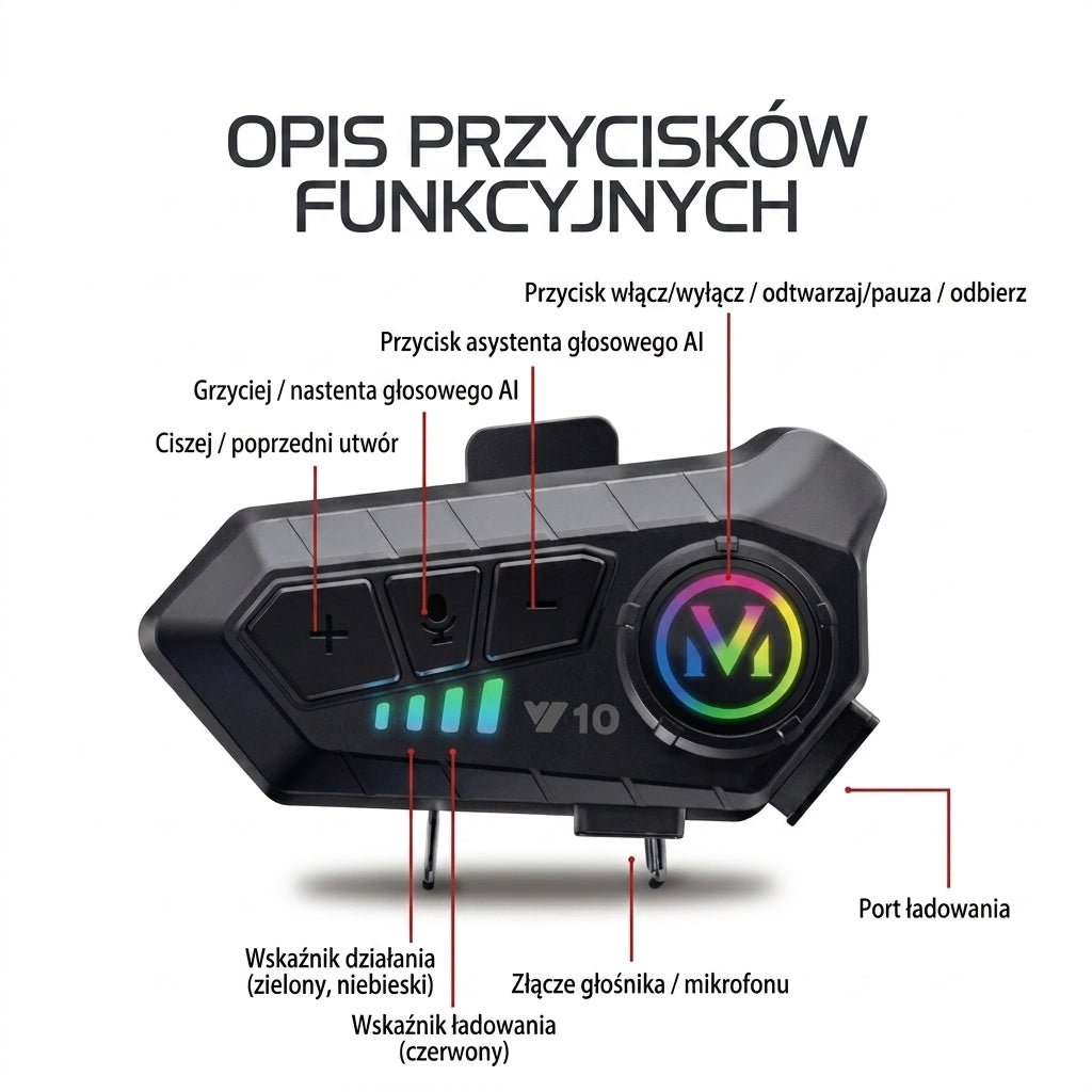 Zestaw Słuchawkowy Bluetooth do Kasku Motocyklowego – Wodoodporny IPX6 z 30 Godzinami Rozmów 4