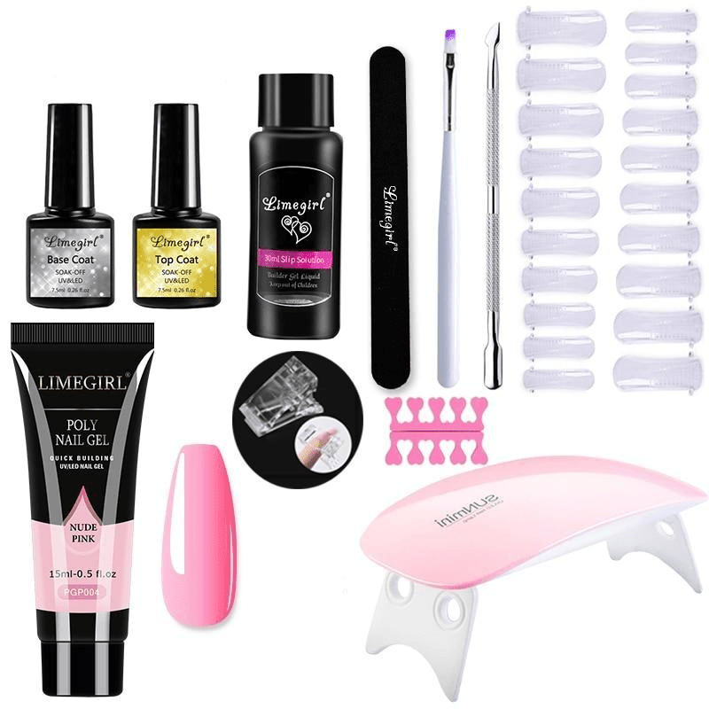 Zestaw do Manicure z Lampą UV – Polygel do Stylizacji Paznokci w Domu z Akcesoriami 0