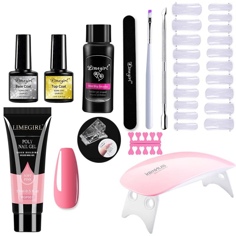 Zestaw do Manicure z Lampą UV – Polygel do Stylizacji Paznokci w Domu z Akcesoriami 11