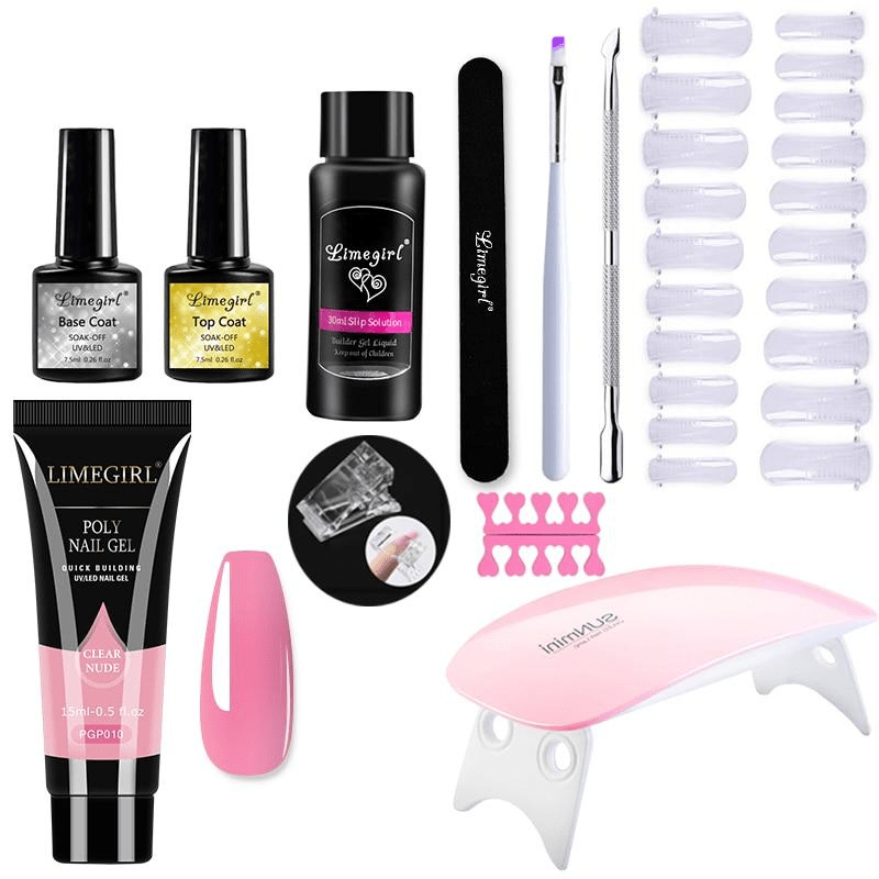 Zestaw do Manicure z Lampą UV – Polygel do Stylizacji Paznokci w Domu z Akcesoriami 12