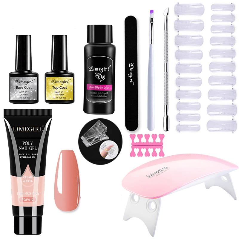 Zestaw do Manicure z Lampą UV – Polygel do Stylizacji Paznokci w Domu z Akcesoriami 13