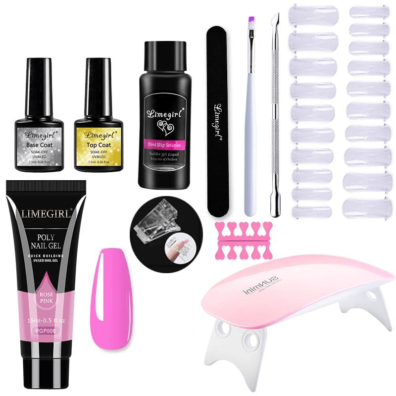 Zestaw do Manicure z Lampą UV – Polygel do Stylizacji Paznokci w Domu z Akcesoriami 15