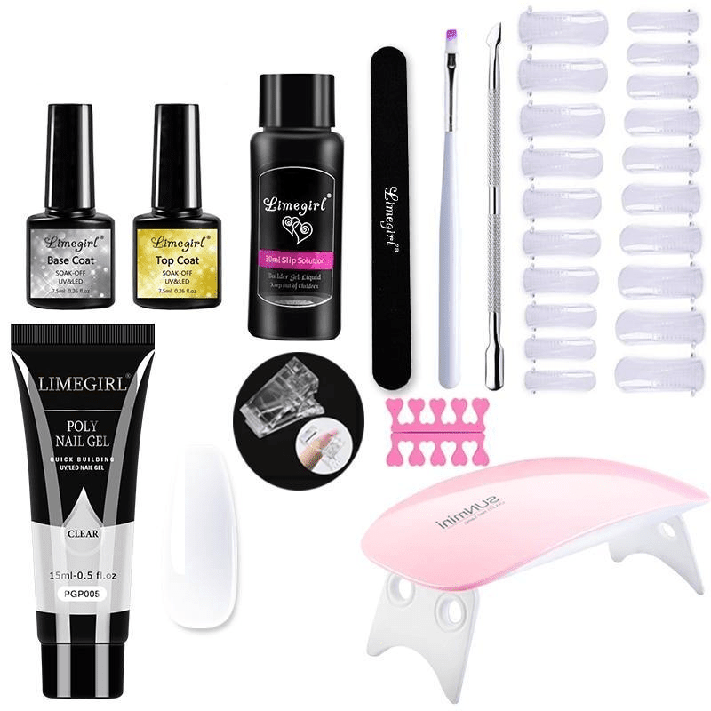 Zestaw do Manicure z Lampą UV – Polygel do Stylizacji Paznokci w Domu z Akcesoriami 7